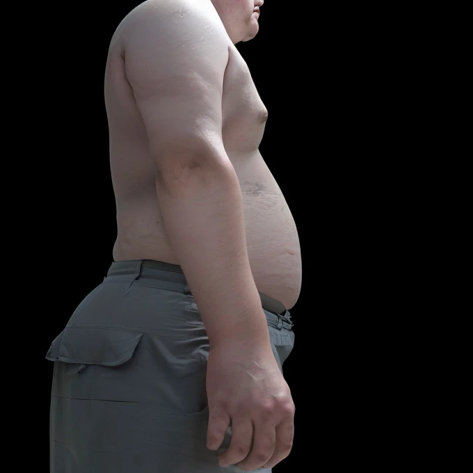 (best quality), (masterpiece), (morbidly obese man:1.3), more fat, frontal view, full body shot.