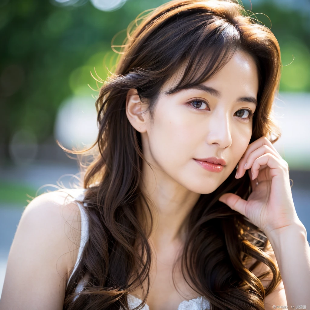 Beautiful mature woman with beautiful wavy long hair, Mature, Ultra-high resolution,(Realistic:1.4), ((Highest quality)), ((masterpiece)), (be familiar with),