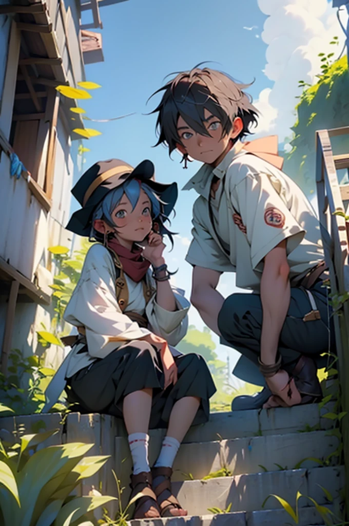 anime boy and girl in mushoku tensei in the sky