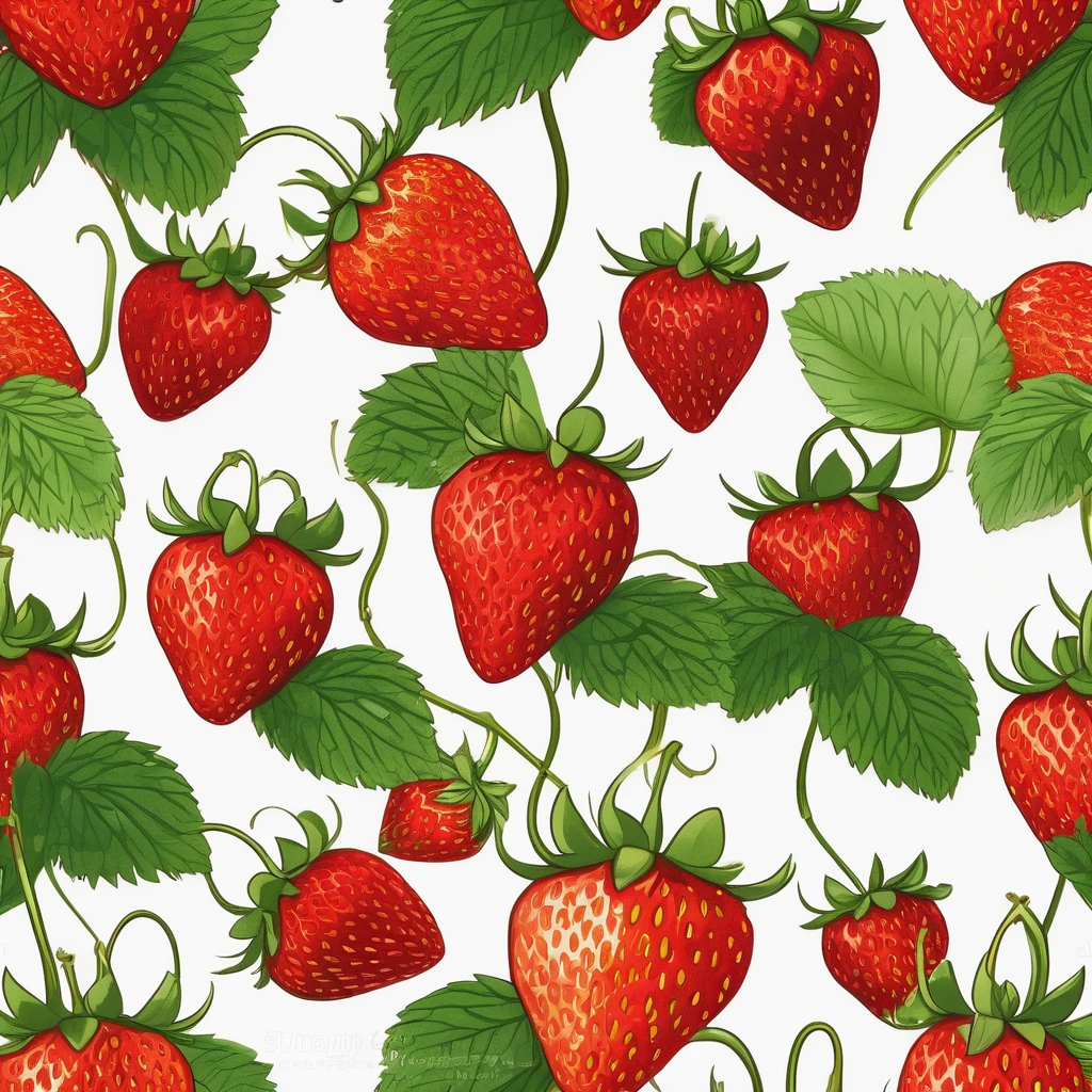 A single strawberry, White background, simple, Minimalism, Enhanced details