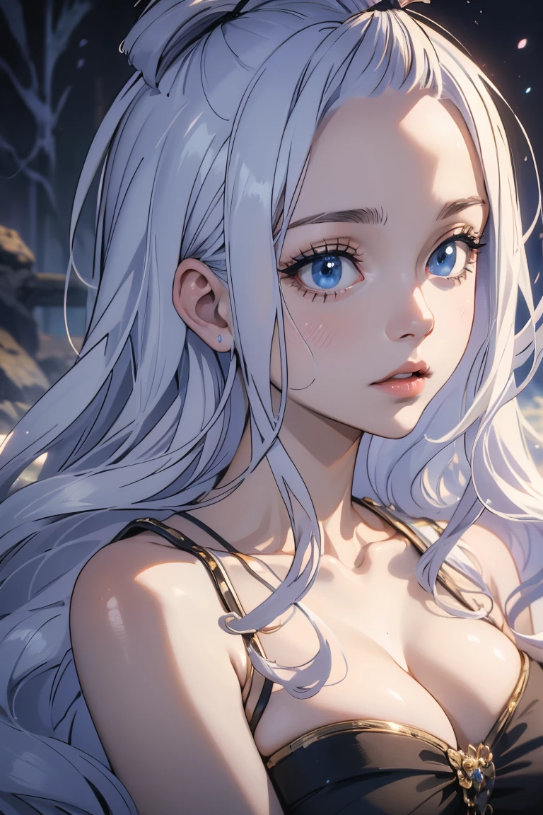 a beautiful girl with mirajean hairstyle giving a blowjob to a man, extremely detailed face and body, sexy expression, masterpiece, 4k, photorealistic, high quality, cinematic lighting, intricate details, vibrant colors