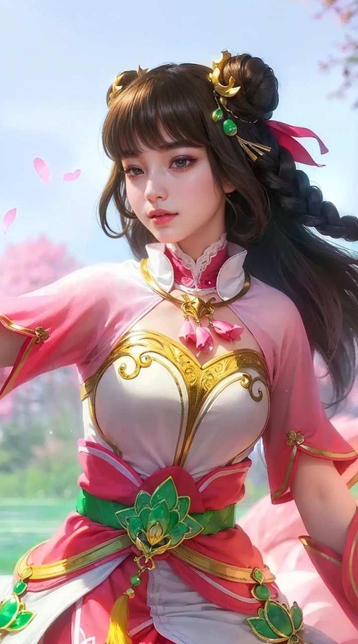 (8k, RAW photo, photorealistic:1.25) ,( lipgloss, eyelashes, glosace, glossy skin, best quality, ultra highres, depth of field, chromatic aberration, caustics, Broad lighting, natural shading,Kpop idol) looking at viewer with a serene and goddess-like happiness