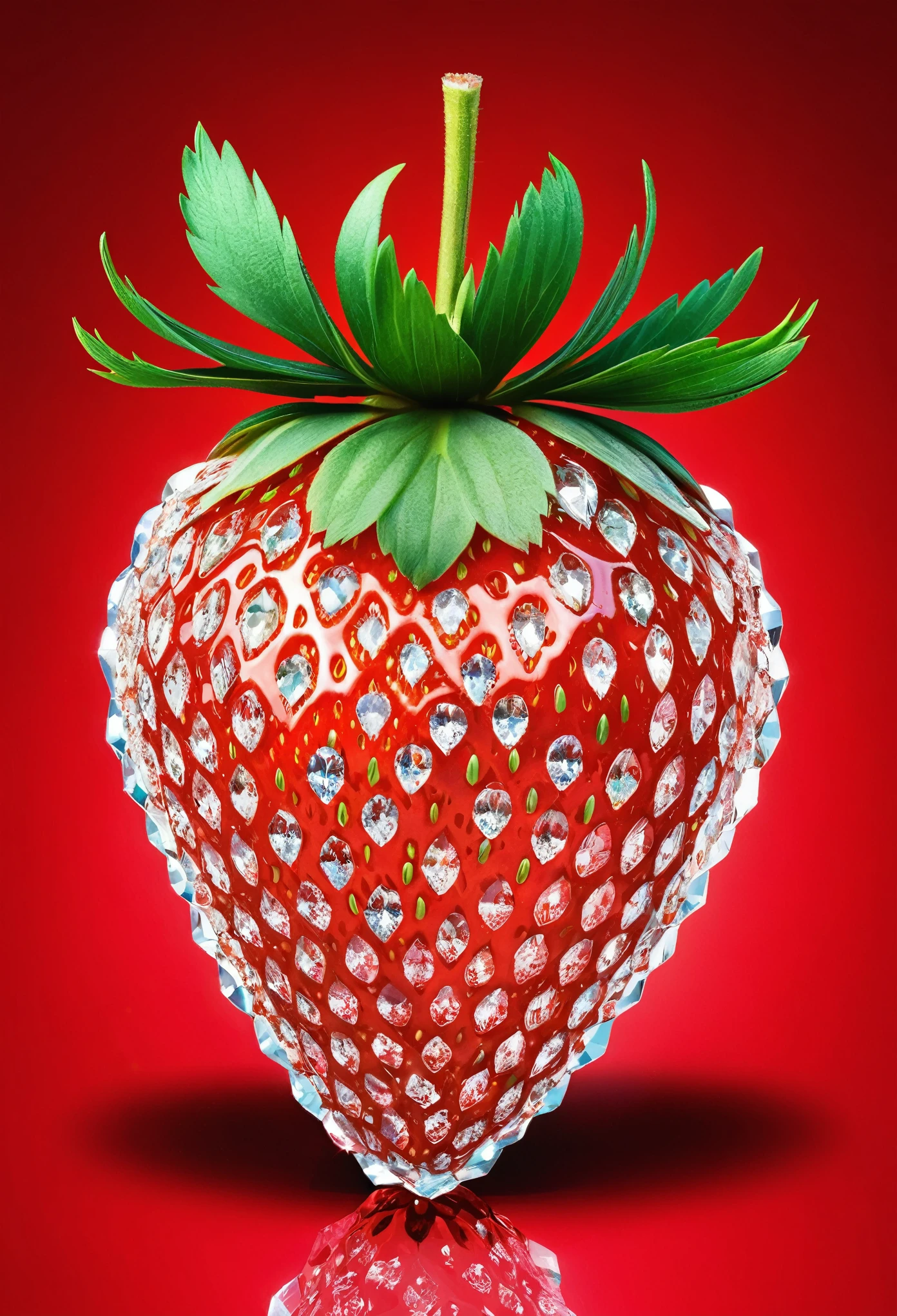 Millefiori glass style ，A strawberry