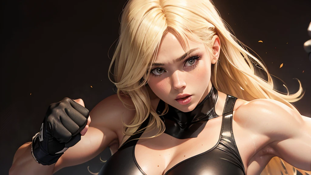 Blond girls white Womans. Black bodystocking g Womans muscular boxing