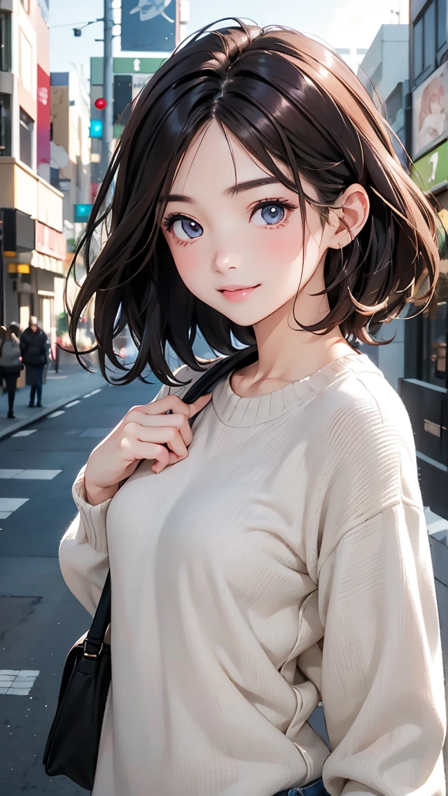woman, pantless fashion, oversized knit tops,small bust