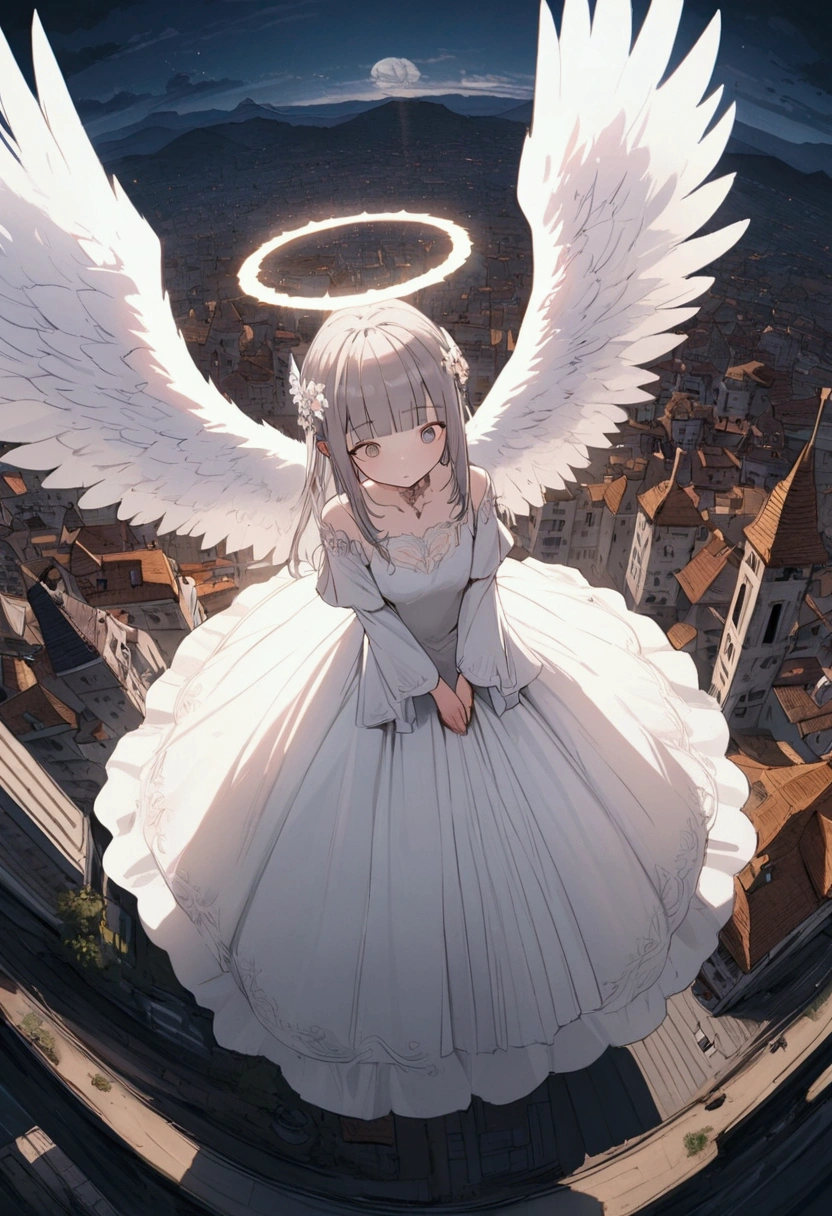 
One (Rear view:1.5) Very beautiful female angel\(Long platinum hair, wide back white dress,(sheの胸からは大きな, Beautiful angel wings.),A very beautiful and shining halo\), she has her arms wide open as if asking for help., she&#39;Above the clouds、Looking down at the world below, Fierce war\((Lots of sparks and flames), fail, Warrior, Many buildings collapsed, Nature is destroyed, Magnificent and spectacular views\) that&#39;It&#39;s happening under the clouds, BREOneK ,quality\(8k,Highly detailed CG unit wallpaper, masterpiece,High resolution,top-quality,top-quality real texture skin,Surreal,Increase the resolution,ROneW photos,highest quality,Very detailed,wallpaper,Cinema Lighting,Ray Tracing,Golden Ratio\),[Browsing Caution],Dynamic Angle,[Browsing Caution],From above