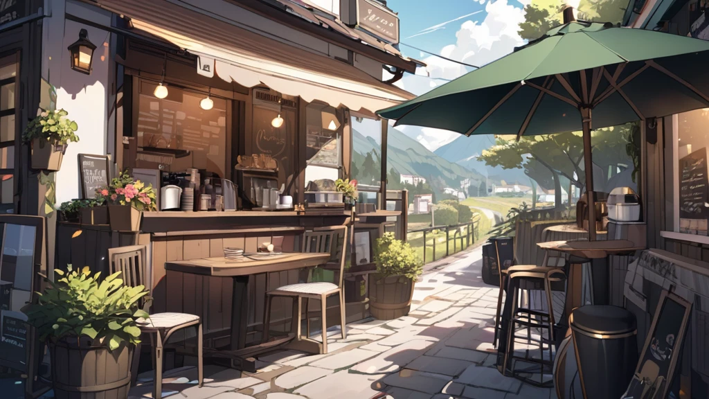 Roadside cafe terrace