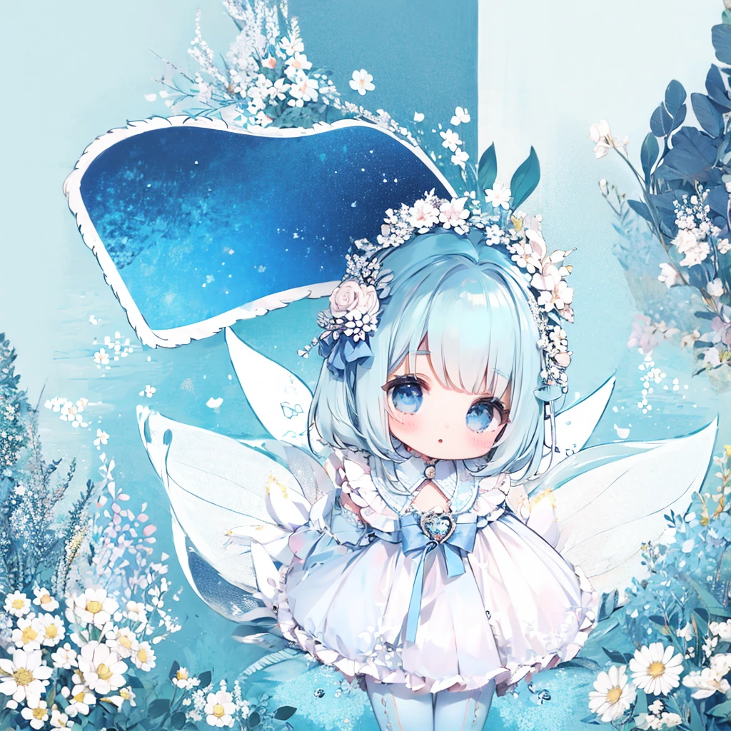 Absurd、Fantasy creatureascot、White and blue star fairy、cute、Heartwarming、