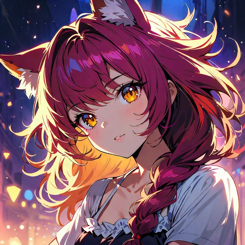 Xayah, t-shirt,  animal ears, yellow eyes, halter_top, negligee, stunning, hair over shoulder, hoodless, beautiful, 4k, high_definition, detailed