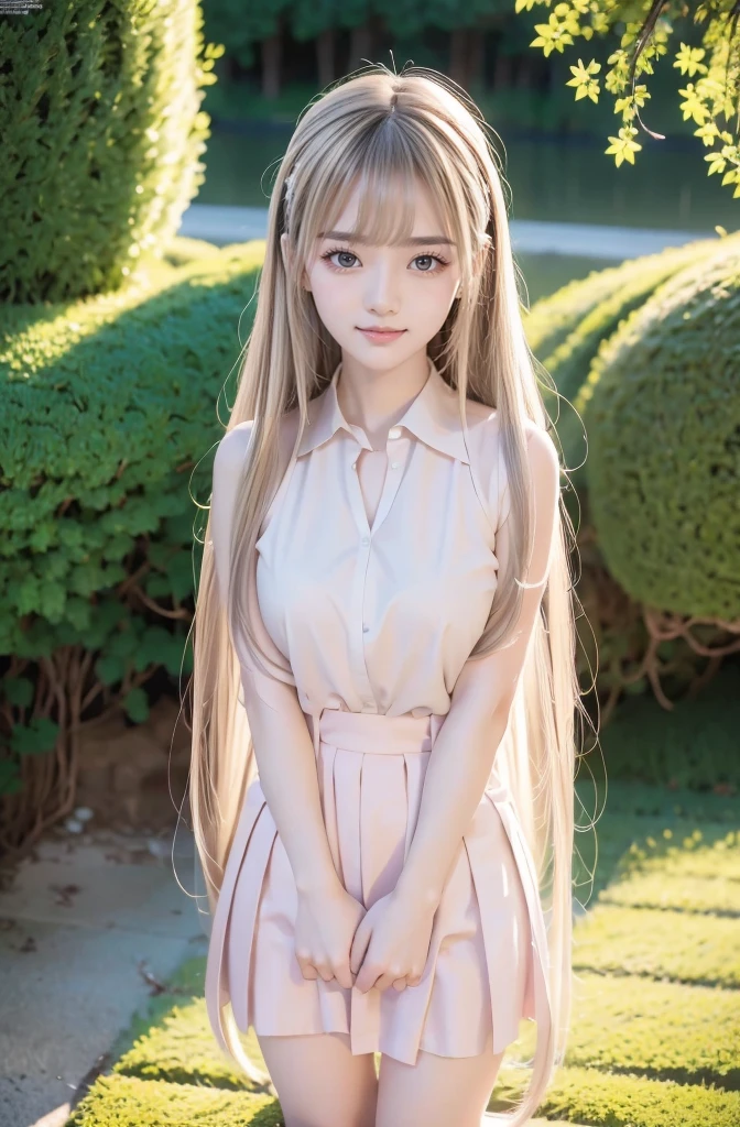 Sexy Big 、Sexy cute looks and cute 15 year old beautiful girl, beautiful and sexy face、A strong wind blows my hair in front of my face、length, Metallic blonde straight hair、beautiful, Cute and sexy eyes hidden behind long bangs, Gothic Maid Break Ceremony,((Pink nurse uniform、Skirt length：short)), ((Random sexy poses、put in、Deep joy, Ecstatic Eyes:1.2))、Ecstatic face、Climax expression,、Official Art，Highly detailed CG Unity 8k wallpaper, (masterpiece:1.0),(Highest quality:1.0), photo shoot, 8k, Browsing Caution, High resolution, Kodak Portrait 400, Film Grain, Lens flare brilliance,Very low camera angle, View your viewers、((Full body photography))、