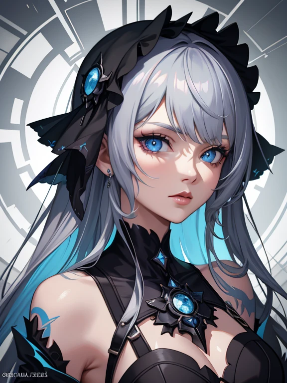 Anime girl with blue eyes and gothic makeup, Detailed digital anime art, Guviz-style artwork, Stunning anime face portrait, wlop rossdraws, 8K high quality detailed art, 4k highly detailed digital art, detailed matte fantasy portrait, rossdraws portrait, Guweiz on ArtStation Pixiv, Fantasy art style, Fanart Meilleure ArtStation,Tattoo removal
