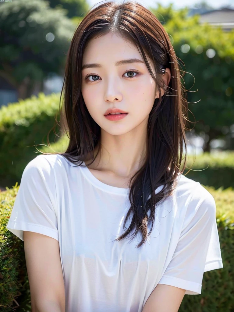 (masterpiece:1.3), (8k, Realistic, RAW Photos, Best image quality: 1.4), (Random Hairstyles:1.2)、(Highly detailed face)、Attention to detail、double eyelid、(Dark Eyes),(Sharp focus:1.2)、((whole body:1.7)),One Woman、Beautiful woman:1. 4,20-year-old woman、smile,Woman with a perfect body,Beautiful Abs,Chest-length hair、Highest quality、masterpiece、Ultra-high resolution、(Realistic:1.4)、super high quality、Symmetrical face、The face is very realistic、Photo level、8k最高画質はフル、Sebaceous reflex、The face is very realistic、Extremely realistic skin、Realistic light and shadow effects、(Pure and elegant girl),Professional Lighting、Swayback,Beautiful thighs,Sexy pose,((Underarm)),Seductive pose,((outside,rain)),((cloudy,evening)),(天気はrain:1.5),T-Shirts,(濡れたT-Shirts,透けてるT-Shirts,Wet body),(透明なT-Shirts),((透け透けT-Shirts)),(panties)