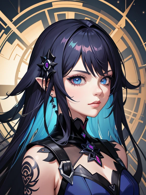 Anime girl with blue eyes and gothic makeup, Detailed digital anime art, Guviz-style artwork, Stunning anime face portrait, wlop rossdraws, 8K high quality detailed art, 4k highly detailed digital art, detailed matte fantasy portrait, rossdraws portrait, Guweiz on ArtStation Pixiv, Fantasy art style, Fanart Meilleure ArtStation,Tattoo removal