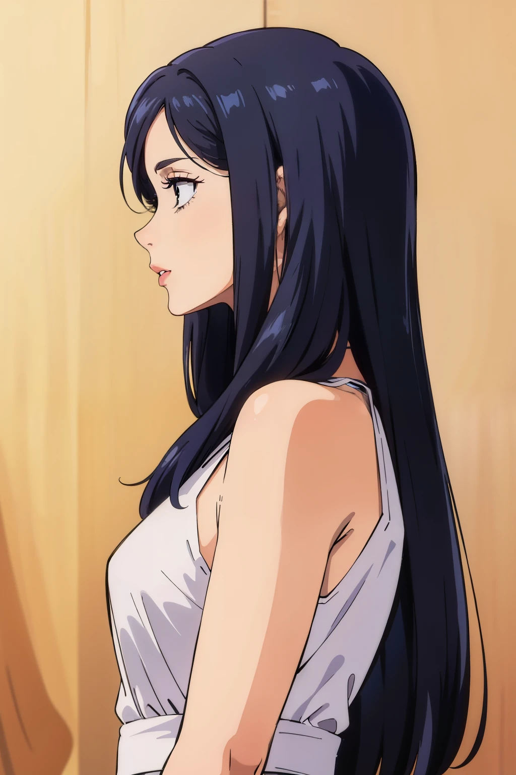 long haired woman,profile