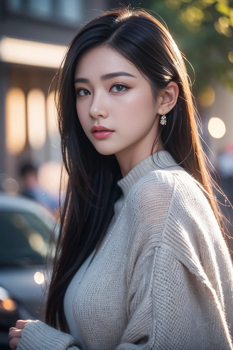 With a big sweater ((must)), Vietnamese idol,beautiful vietnamese girl, raw, analog, Nikon Z85mm, ((best quality)) ((Masterpiece)), complicated details, มีHighly detailed, Sharp focus, professional, photorealistic, After processing, Highly detailedสุด, Roughness, real life, ultra realistic, Optical Realism, photography, photography, light and shadow, (realistic, photo-realistic:1.37),miraculous, exquisite details, Masterpiece,best quality,official art, มีรายVery detailed CG unity 8k wallpaper,perfect work of art,Influencer, bag set, clothes, upper body, shiny hair, glowing blue eyes, Shiny skin, realistic,The perfect woman's figure, mature woman, small waist, look at viewer, charming,best quality ,Masterpiece, illustration, an extremely delicate and beautiful, มีรายVery detailed , miraculous, exquisite details, Masterpiece,best quality,official art,nonsense, incredibly nonsense, large file size, Very detailed, height, มีรายVery detailed,Beautiful and detailed girl, มีรายVery detailed brow eyes and face, Beautiful and detailed brow eyes,light on face,movie light,see through,look at viewer, jut, Reveal the buttocks.,Bust Cup F,NRF:1.5,Masterpiece, best quality, High quality, high definition, เนื้อสัมผัสHigh quality, เงาHigh quality, Highly detailed, Beautiful and detailed, exquisite detailsed, มีรายVery detailed cg, Fine texture, a realistic representation of the face, realistic, colorful, delicate, Cinema-grade lighting, On the side of the road, lens flare, Ray Tracing, Sharp focus, (complicated details, put on makeup, (detailed beautiful delicate face, detailed beautiful delicate brow eyes, A perfectly proportioned face, Highly detaileded skin, Fine skin, The best ratio is four fingers and one thumb., wide hips, smooth midriff, skinny and thin, alone ,(young), Highlight the face, upper body, detailed face, Torn mole, Bright white skin, long hairสีดำ((all hair)), long hair, large dark blue eyes, placed on the bar, clothesสไตล์สตรีทเต็มรูปแบบสีแดง, Red oversized t-shirt, red shirt