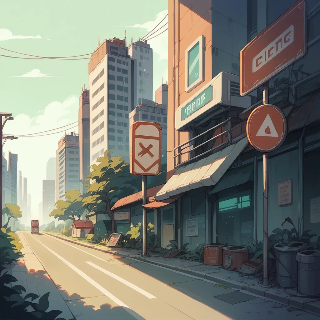 A city suburb road sign,science and technology,nature