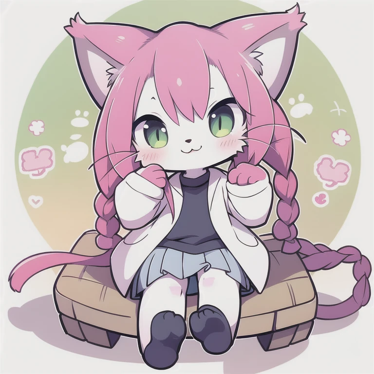 best qualiy,chibi,neko_hakase,furry,sit,look at viewer