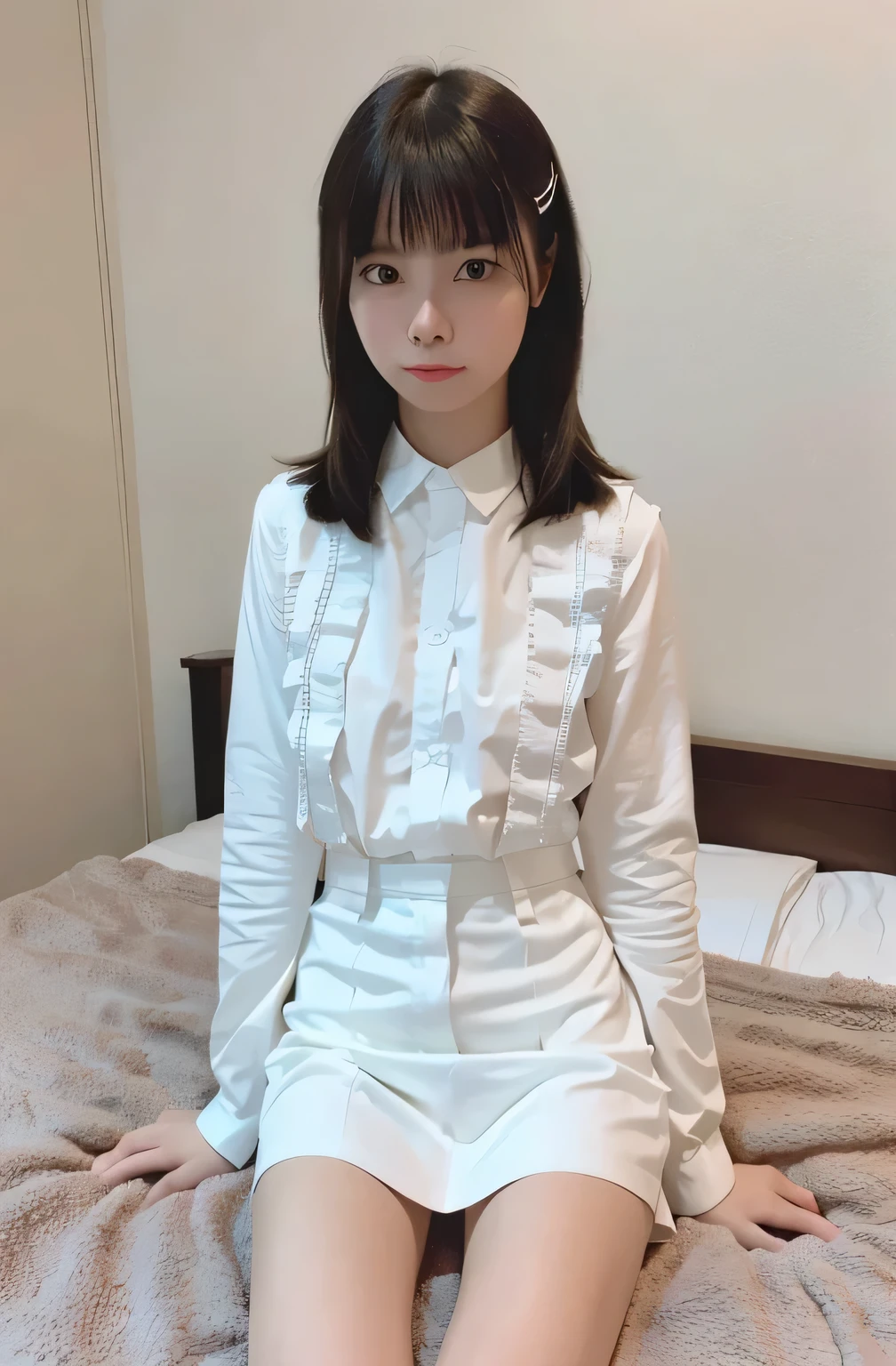 (In 8K，Highest quality，masterpiece)，(Realistic，RAW Photos，Super Fine Clear)，Realistic Light，Detailed skin，Beautiful Japanese Woman，((30-year-old woman，))、，(Long skirt)、Panty shot，Sexy black panties、kneeling to spread legs，Thin legs、fine grain，Detailed fingers、thin、Sexual，Ecstasy expression，In a stylish bedroom、A place without people，Ecstasy，Asian Eyes Era