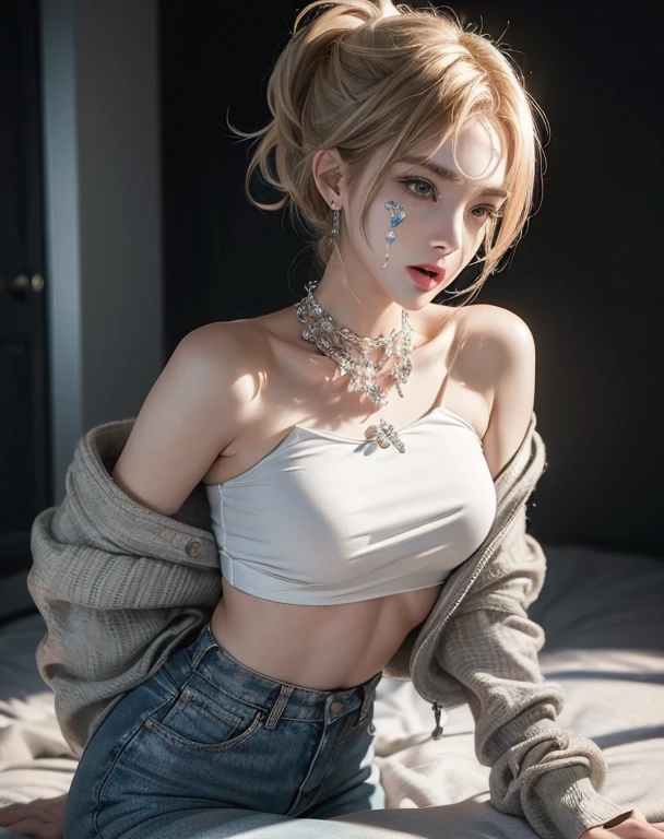 (Model as it is:1.5),The angle is the same,((16K, masterpiece, RAW Photos, Highest quality,Ultra-high resolution, Realistic, Highly detailed CG integrated in 16K)), 8k, diamond,wallpaper, Written boundary depth,Beautiful Face:1.4. Cinematic Light,Beautiful Face,(Detailed face),(Slender and pretty woman:1.4),(Keep your facial expression:1.4),