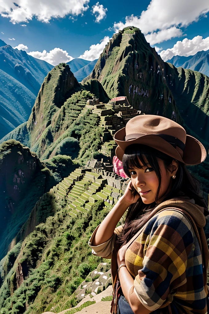 I want you to make me a Gibli-style machupicchu cover