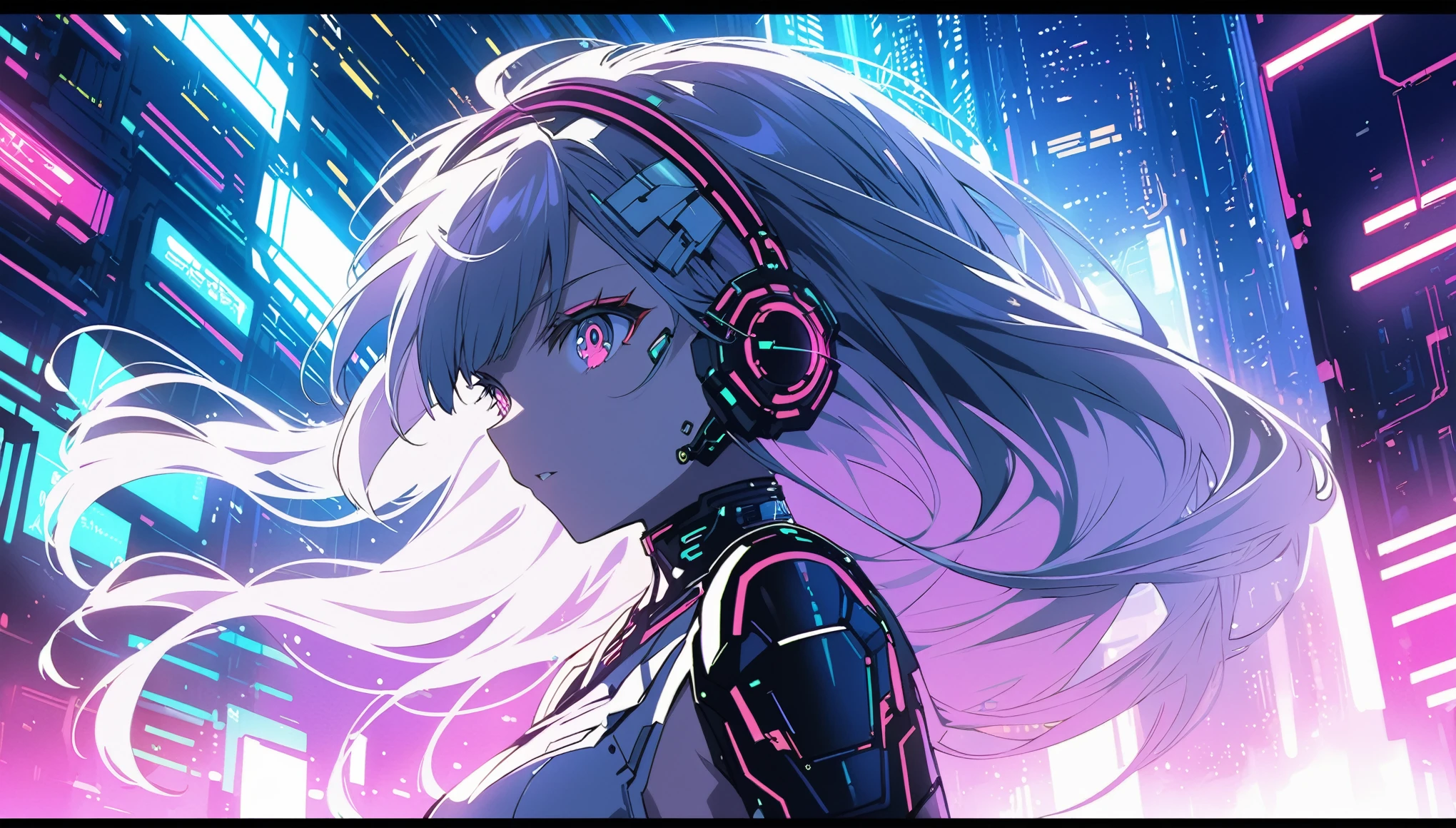 Anime girl wearing a dress and headband in front of a building, digital cyberpunk anime art, digital cyberpunk - anime art, anime cyberpunk art, cyberpunk anime girl, cyberpunk anime girl mech, 4K anime-style, Best 4K Kona-chan anime wallpaper, cyber high school girl, cyberpunk anime art, portrait anime space cadet girl, future anime girl, garota cyberpunk sonhadora