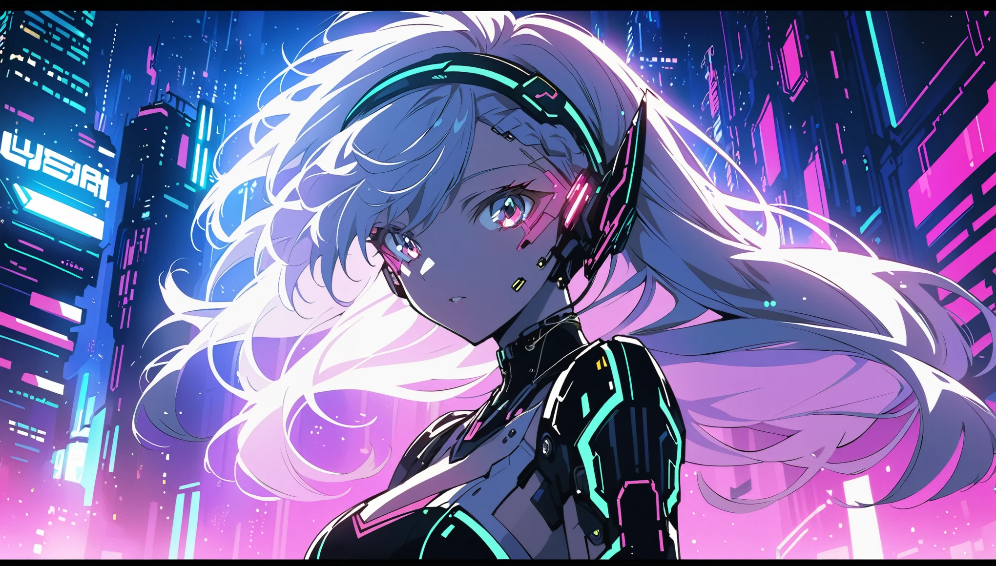 Anime girl wearing a dress and headband in front of a building, digital cyberpunk anime art, digital cyberpunk - anime art, anime cyberpunk art, cyberpunk anime girl, cyberpunk anime girl mech, 4K anime-style, Best 4K Kona-chan anime wallpaper, cyber high school girl, cyberpunk anime art, portrait anime space cadet girl, future anime girl, garota cyberpunk sonhadora