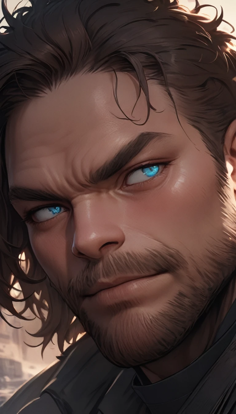 best quality,4k,8k,highres,masterpiece:1.2),ultra-detailed, extremely detailed eyes, extremely detailed body, (large masterpiece digital art), (detailed manga illustration), (detailed line art), ((perfect anatomy)), (intricate details:1.3), (ultra-detailed:1.3), (illustration:1.3), (sharp focus:1.3), (natural lighting:1.05), (vivid colors:1.3), (masterpiece), (best quality:1.4), (perfect anatomy:1.4), high quality, expressive eyes, full body, detailed face, beautiful face, perfect face, 1boy, angry, ((male focus)), muscular, detailed messy hair, long hair, brown hair, blue eyes, t-shirt, jean pants, sneakers, cinematic lighting, dramatic atmosphere, Atey Ghailan, Jeremy Mann, Greg Manchess, Antonio Moro, trend in ArtStation, trend in CGSociety, Intricate, High Detail, Sharp focus, dramatic and photorealistic painting art by Midjourney and Greg Rutkowski, Jeff Bridges, ((cartoon style)), Marvel Cinematic Universe style, (((ruined city in the background))),