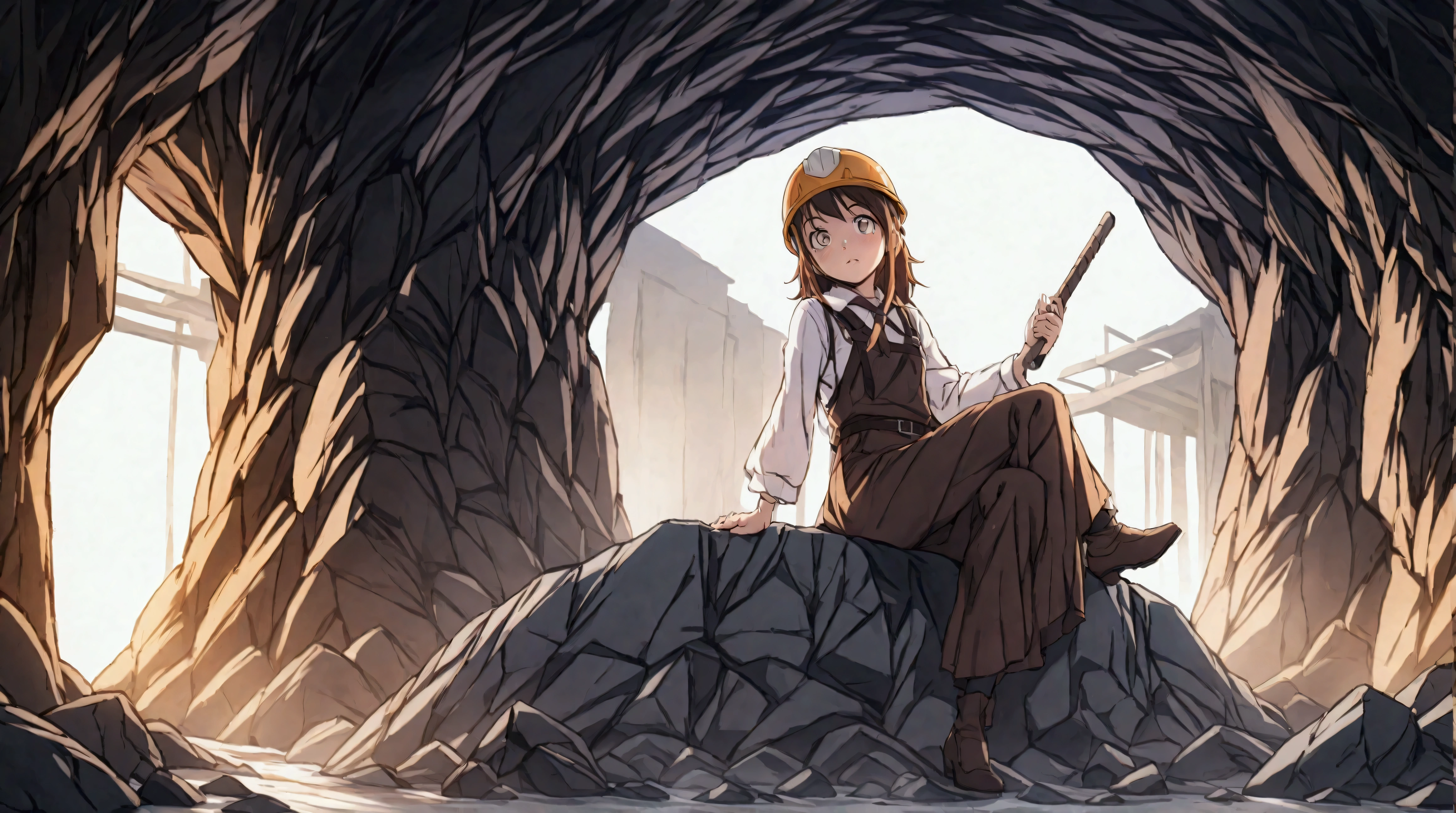 (masterpiece), (16k), (best quality), (perfect eyes), (high resolutions) ,
cute girl,
full body,
chibi,
dark, In the cave, in the limestone cave, Crystal, Glowing Rock,
Raising a pickaxe,
construction clothes, construction helmet,
Construction Work Clothes,
Medieval European Clothing,
Blonde, Black Hair, Brown Hair, Red Hair, Blue Hair,