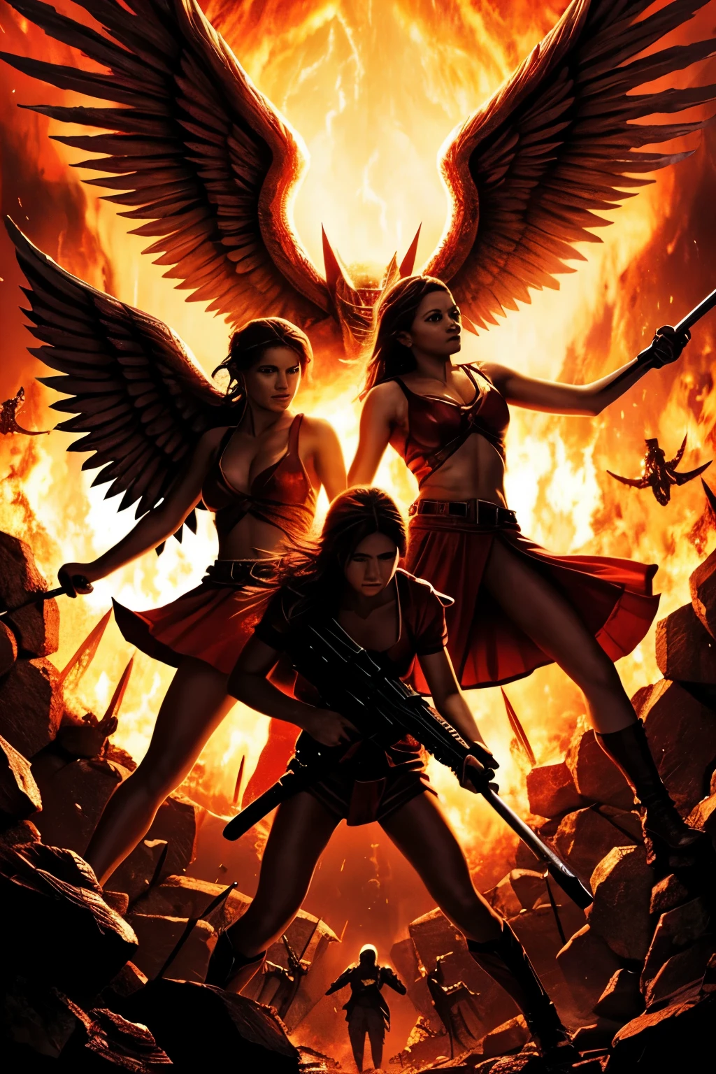 Angels fighting in hell 