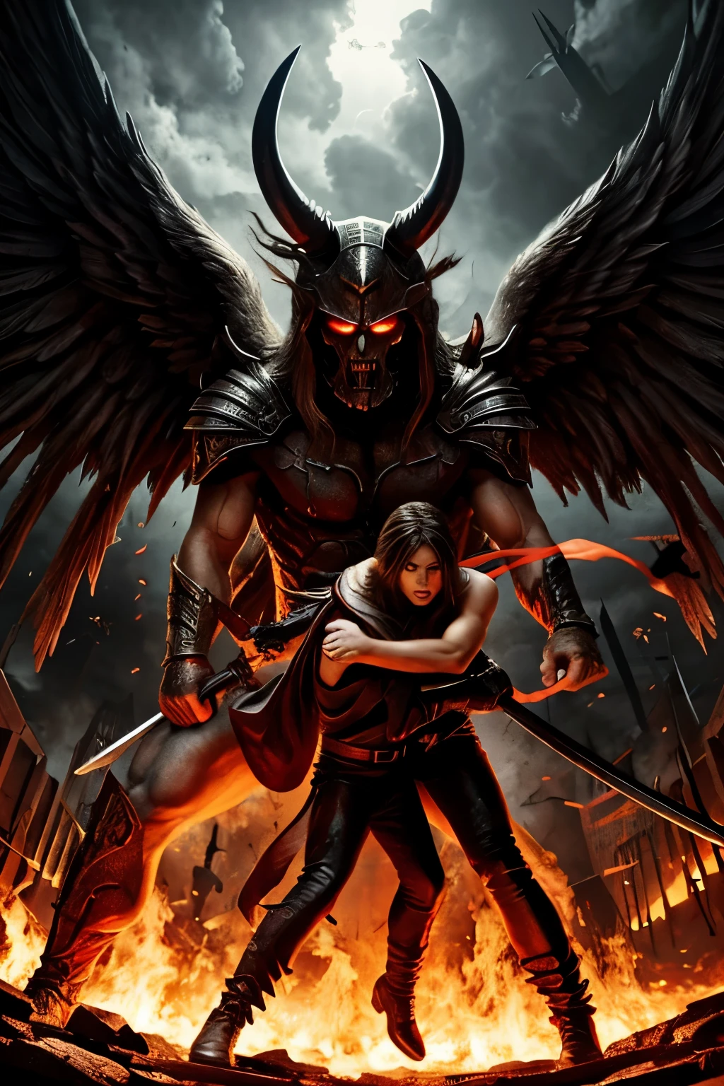 Angels fighting in hell 