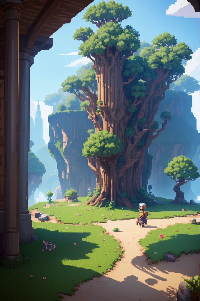 a pixel art scene for a game