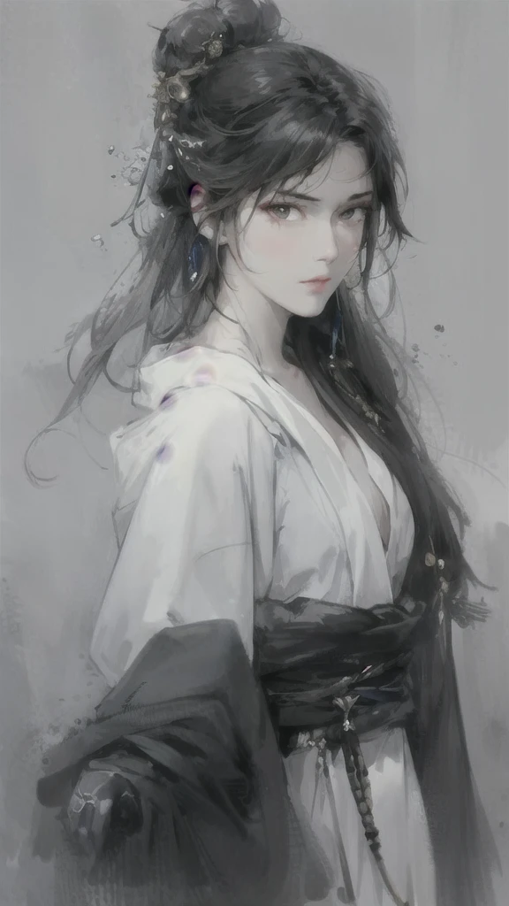 close up of a man with black brown hair and white mask, beautiful character painting, guweiz, guweiz style artwork, black brown haired god, by Yang J, very beautiful character art, stunning character art, guweiz on pixiv artstation