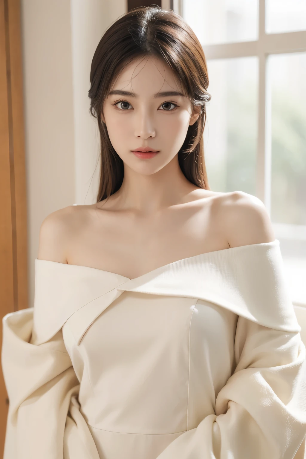 Her breasts are so big they almost fall out of her clothes、First Person View, (masterpiece:1.3), High resolution, Very detailed, Very detailedな CG Unity 8k 壁紙, Realistic, photo-Realistic, RAW Photos, Beautifully detailed face, Pale skin, Realistic glistening skin, Detailed cloth texture, Detailed hair texture, Perfect body, Beautiful Face, Accurate, Anatomically correct, Highly detailed face そして skin texture, Natural neck length, (Beautiful Hそしてs), (Fair skin:1.2),Off the shoulder