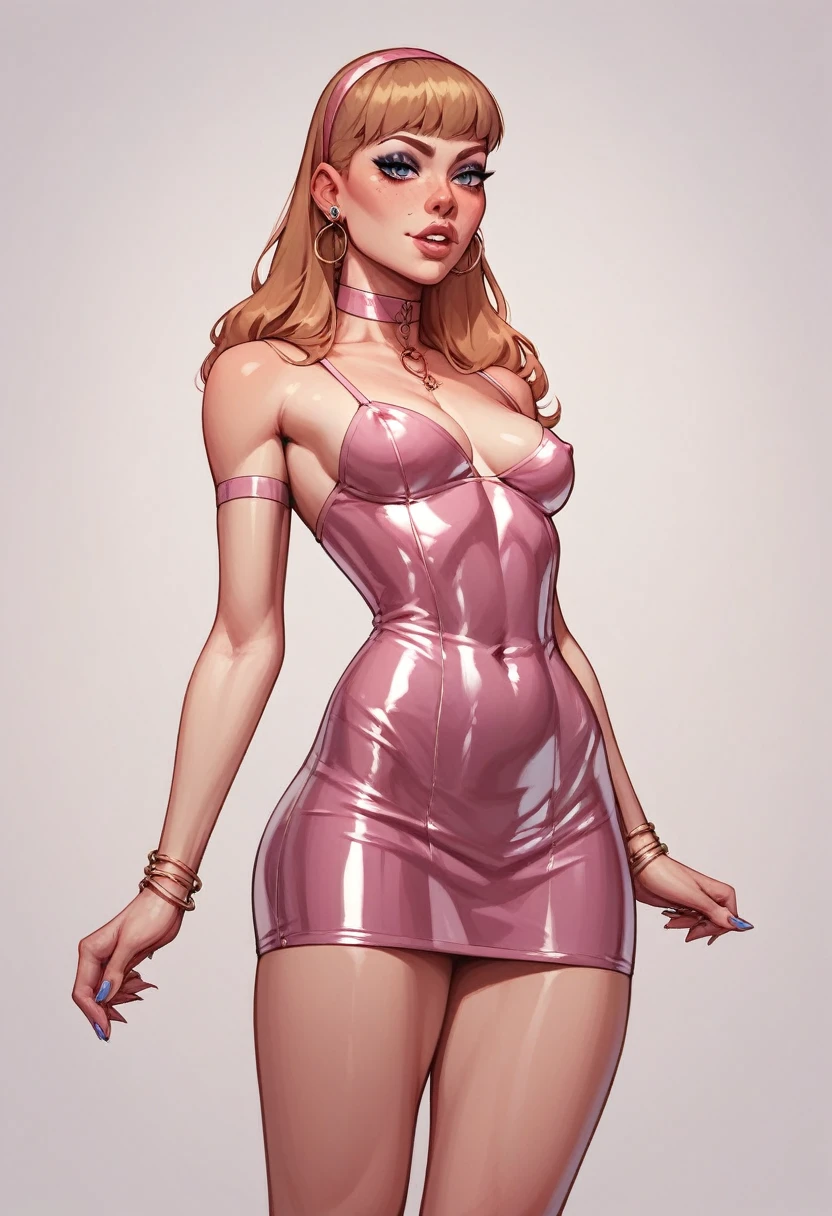 Shiny sissy luxury latex dress for doll