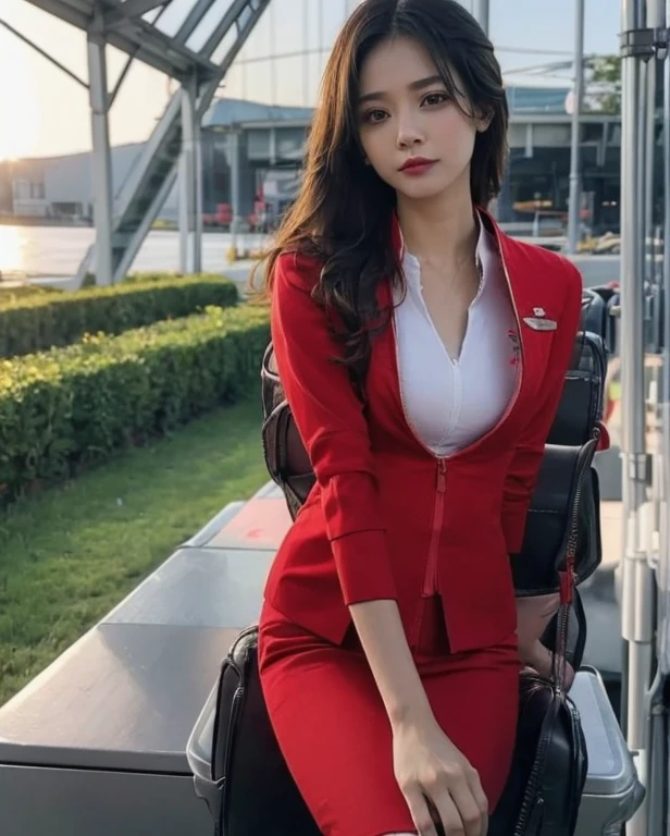 air asia uniform、Red jacket、red fabric、