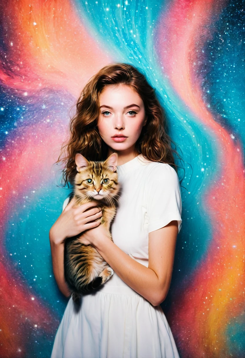 Girl with cat, Tyler Shields and Brandon Woelfel, Highest quality, masterpiece, so beautiful, Perfect composition, Intricate details, Very detailed