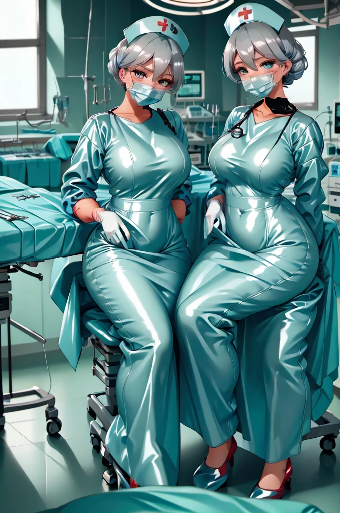 nurse uniform,hospital, latex nurse suit,nurses,busty,elbow gloves,labcoat,grey hair woman,red eyes , gigantic ,medical instruments,asian nurse,two nurses,speculum,examination room,oversize ,big ass ,strap on, lay on table ,legs spreaded,giving birth,gyno chair , dentist,Milf,latex,green uniform,oversize breasts