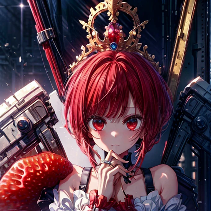 masterpiece,,((She is wearing a ring with a big strawberry on it.)),