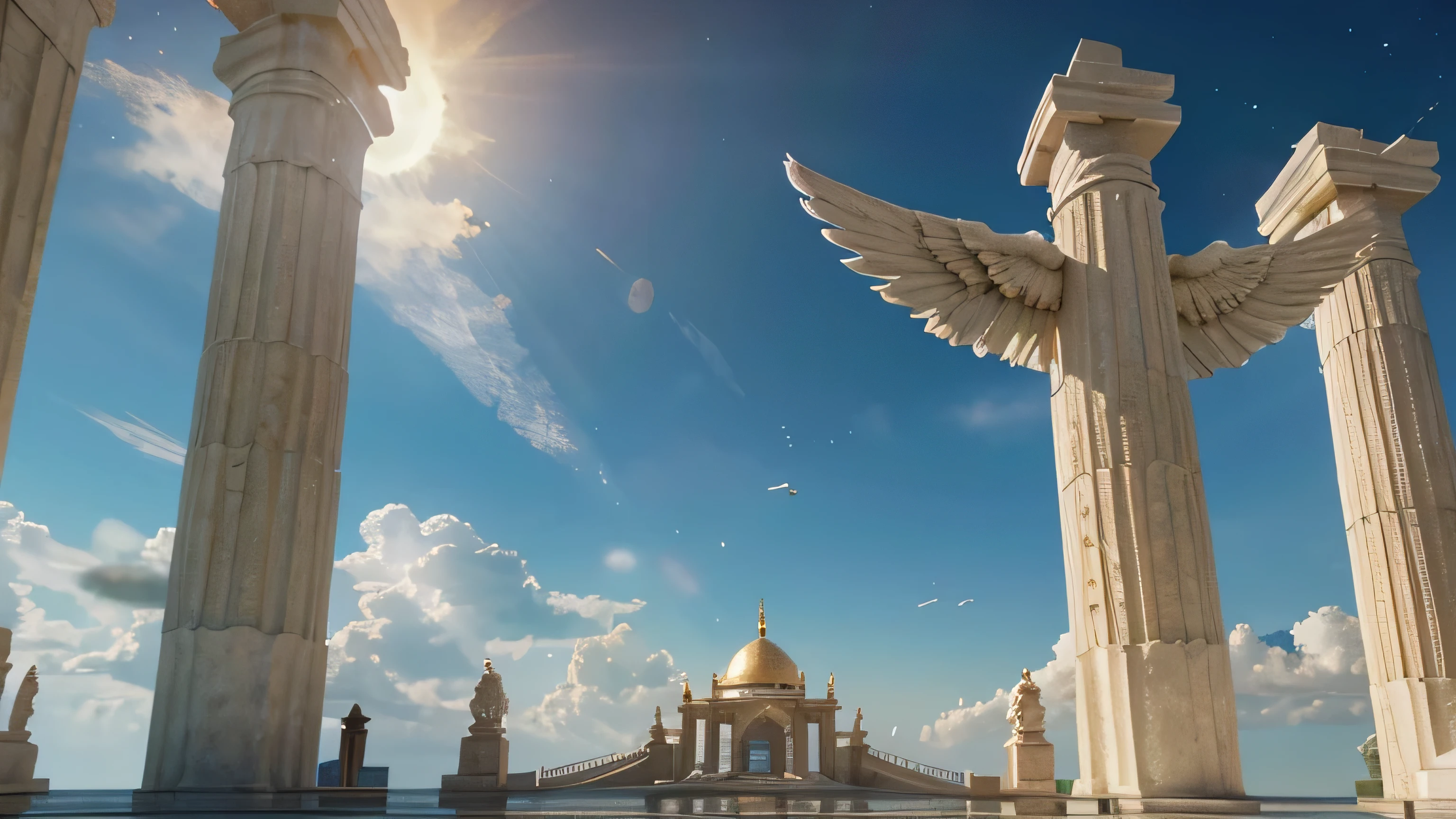 Cloud World, angels flying around, majestic gates and pillars, the sun and moon and stars, in heaven,
masterpiece, best quality, ultra-detailed,
Sidon, Sidon style
(photorealistic), an extremely delicate and beautiful, depth of field, film grain, professional lighting,
photon mapping, radiosity, physically-based rendering,