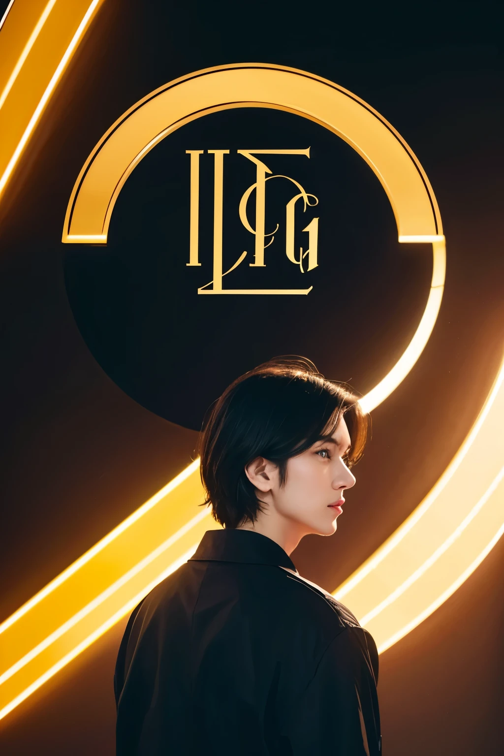 Create a monogram logo with the words "TWG" in a futuristic type, background putih