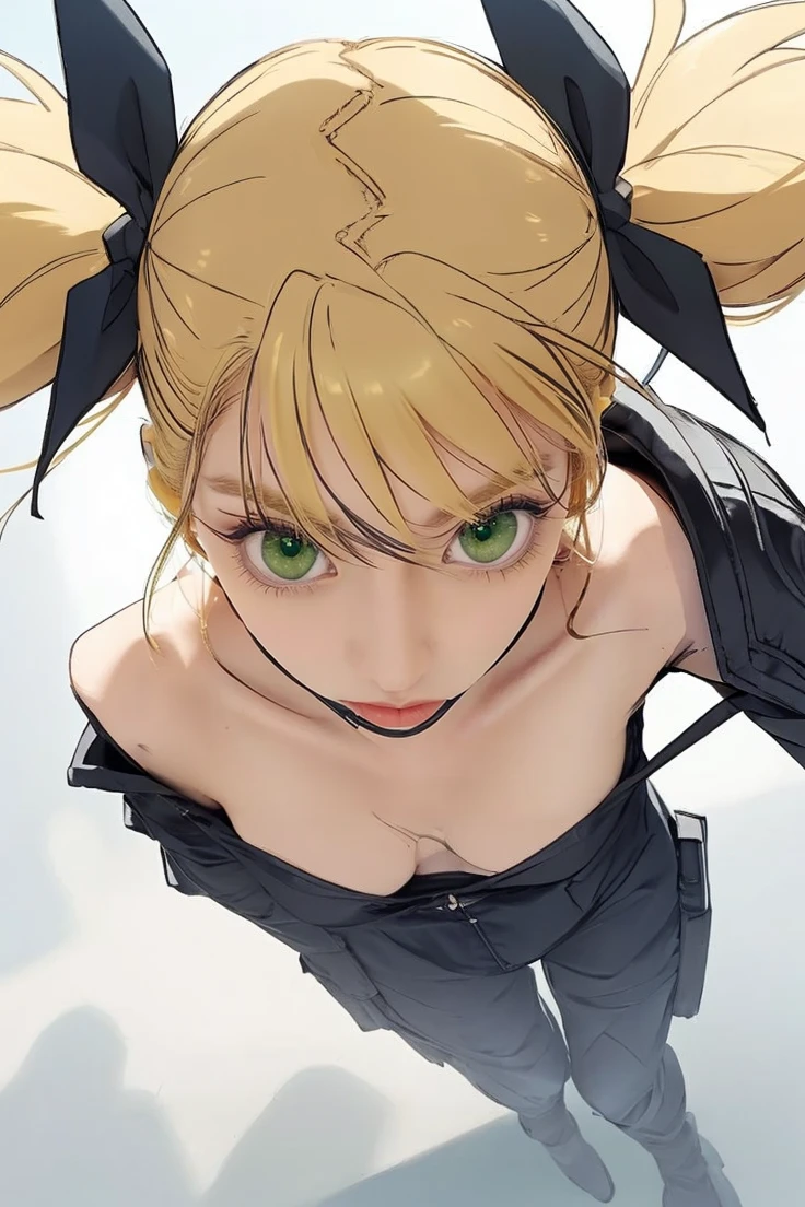 Pretty girl, flat chest, yellow hair, intense green eyes. "Highest quality detailed" , "photorealistic;1.4. UHD"