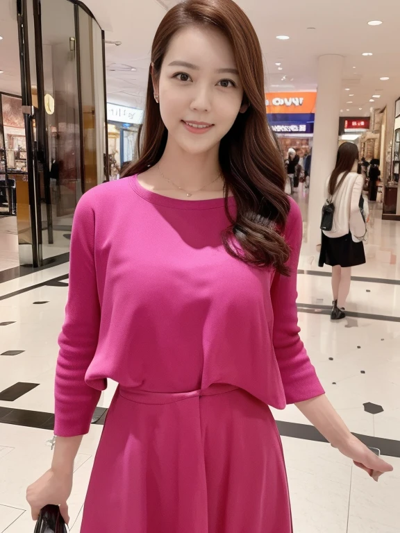 1 Woman, At the mall，Solitary,Smile,slim , 8K