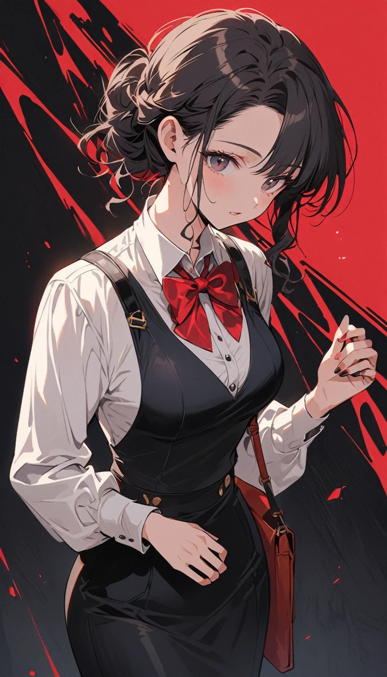 (Highest quality、masterpiece、High resolution、detailed)Anime Style、Flat Style、(detailedな目、Beautiful Face), One girl,
break
//Fashion Vintage Chic,
Get retro vibes with a vintage chic outfit complete with bow tie and suspenders, Start with a tailored vest or waistcoat in a classic color like black., Navy blue, or charcoal grey, Pair with high-waisted pants or a pencil skirt for a sophisticated silhouette.。, Pair a crisp white button-down shirt with a colorful bow tie、Your individuality stands out。,
break
Layer on a pair of matching suspenders for a stylish and functional touch, Complete the ensemble with polished oxfords or loafers.、Wear your hair in soft waves or a sleek updo。, This vintage-inspired costume、Perfect for theme parties and cosplay events。, It embodies the timeless elegance of old Hollywood glamour.,
break