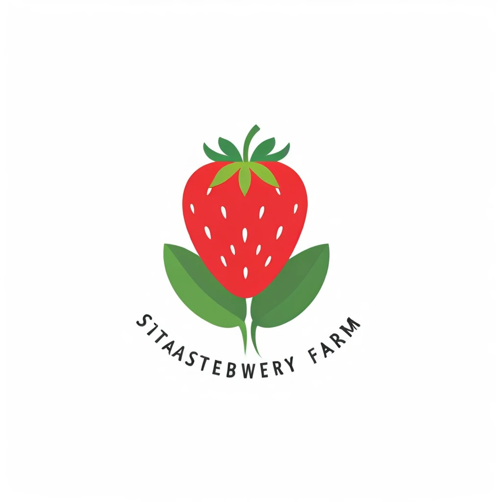 (masterpiece, top quality, best quality, official art, beautiful and aesthetic:1.2), illustration, A logo for a strawberry farm. Mainly A strawberry, creative and colorful, conscious of SDGs, (No Poverty, Zero Hunger, Good Health and Well-Being, Life On Land), simple white background
