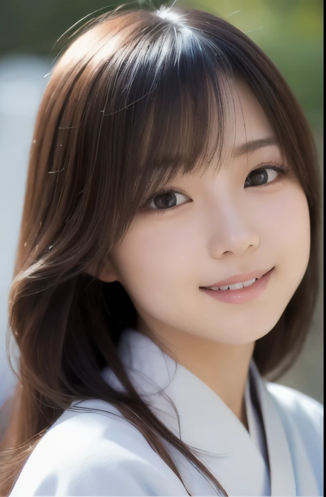 best quality, face focus, soft light, ultra high res, (photorealistic:1.4), RAW photo,(Shinozaki Ai), white skin, kawaii,
1 Japanese girl, solo, cute, (smile), (pupil, lights in the eyes), detailed beautiful face, Medium-sized breasts,(high resolution detail of human skin texture),(long hair),(portrait), upper body, white traditional kimono, in the Photo studio