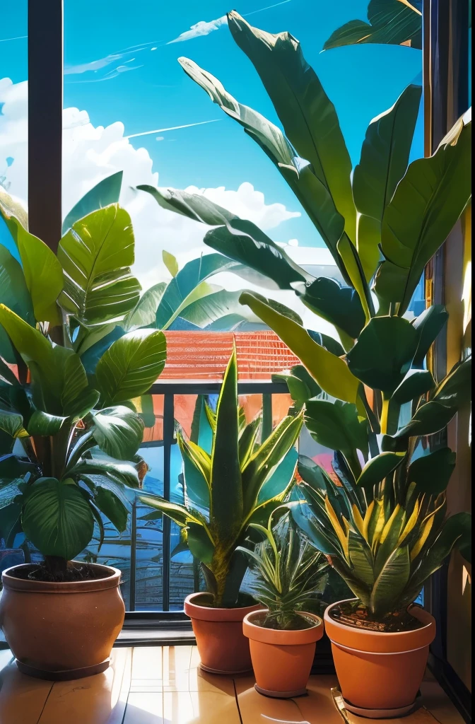there are two potted plants that are sitting in a pot, bromeliads, flowering pineapples, colorful tropical plants, beautiful plants, ❤🔥🍄🌪, tropical flower plants, large exotic flowers, blooming tropical flowers, blue and yellow fauna, tropical houseplants, cactus and flowers, flowering pineapples and orchids, huge flame fantasy plant, tropical flowers