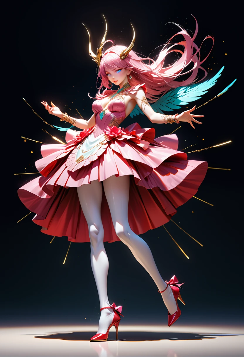 a portrait of  an exotic, elegant beautiful mecha woman eating an epic, (legendary strawberry: 1.3) in cocktail party , ((full body: 1.5)), ((anatomically correct: 1.5)), (ultra detailed face: 1.2), dynamic eye color, glowing eyes, dynamic hair color, dynamic hair style dynamic skin complexion, wearing 1960's glamour intricate dress, high. fashion dress, dynamic color dress , wearing high heels, cocktail party background, vibrant, Ultra-high resolution, High Contrast, (masterpiece:1.5), highest quality, Best aesthetics), best details, best quality, highres, 16k, (ultra detailed: 1.5), masterpiece, best quality, (extremely detailed) RAW, (ultra details, Masterpiece, best quality), Hyperrealism style, MechanicusStyleAI, 