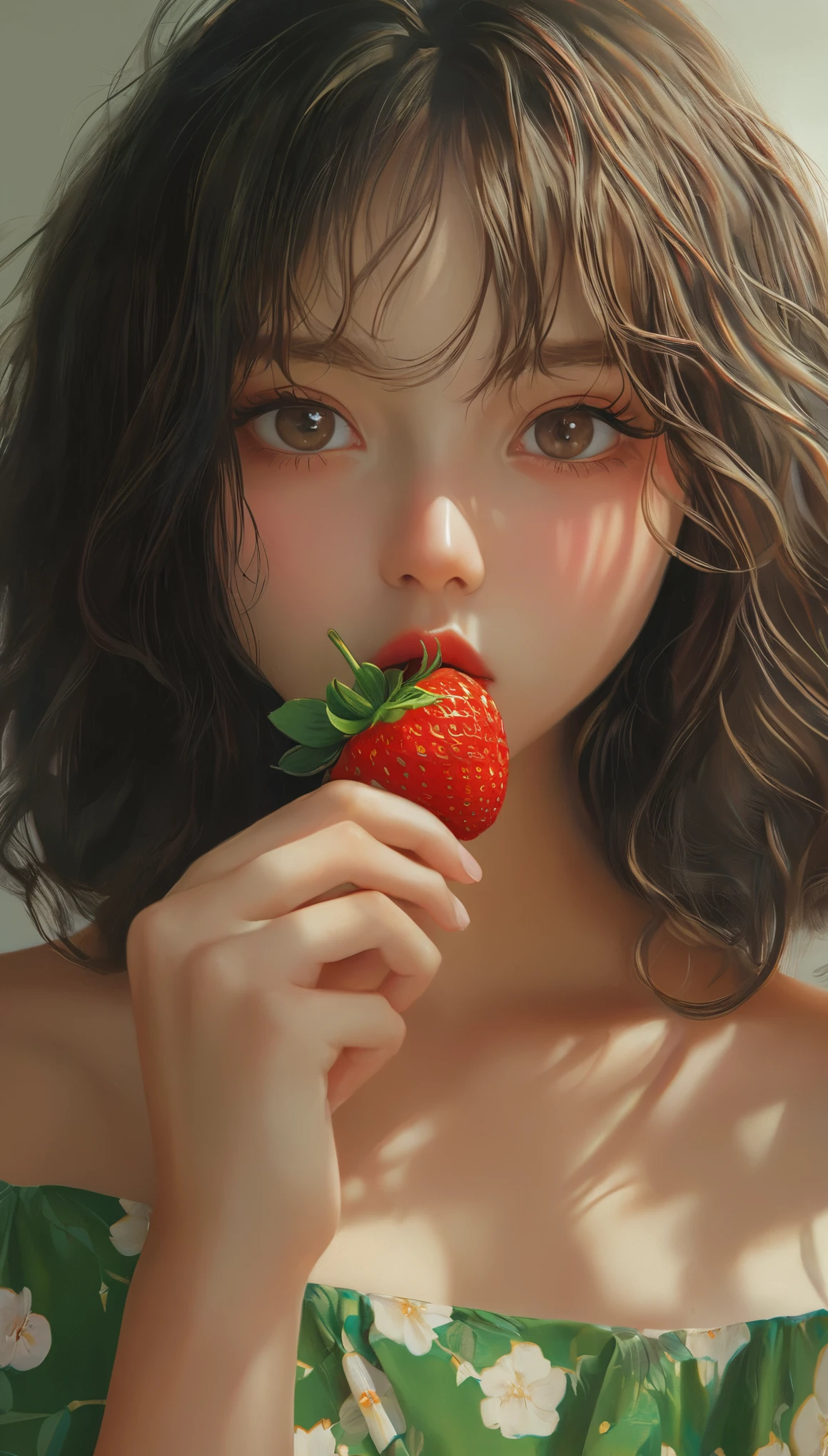 (a strawberry necklace, detailed jewelry, beautiful gems, intricate design, shimmering stones, delicate craftsmanship, elegant pendant, vibrant red berries, soft pink accents, glowing gemstones, luxurious accessory, photorealistic, 8k, high resolution, cinematic lighting, detailed texture, masterpiece, realistic)