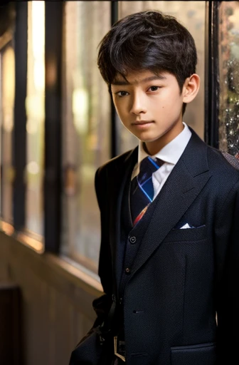 a 13 year old male wearing a suit
BELT VISABLE 4K HIGH QUALITY DETAILED