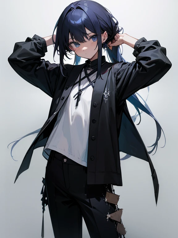 Cool black tattered clothes、Phantasy、whole body